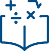book with math symbols icon